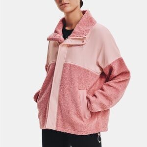 NWT Under Armour Mission Boucle Swacket Zip Up Sweater Jacket Pink Size 3X Plus